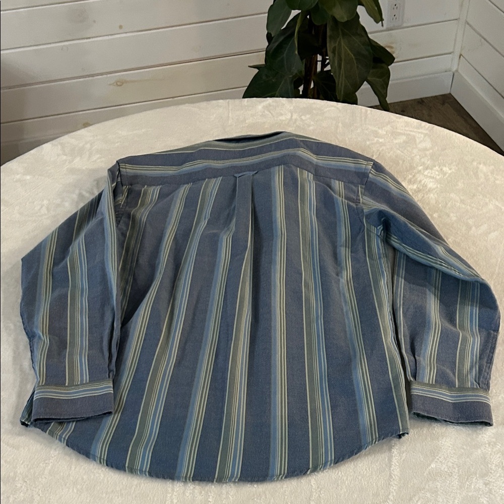 Vintage Polo by Ralph Lauren Men's Shirt with Blue and Green Stripes. Sz M - Picture 12 of 13